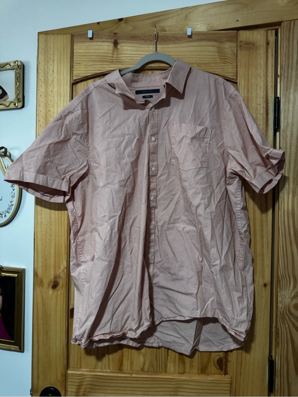 Perry Ellis Light Pink Short-Sleeve Button-Down Shirt